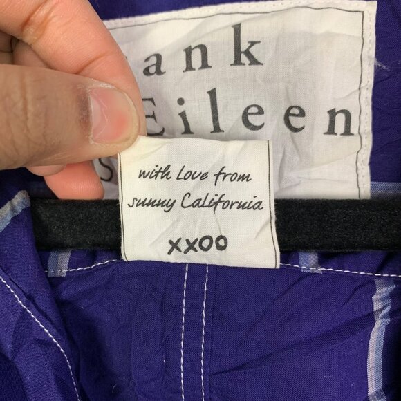 Frank & Eileen Barry Small Plaid Button-Up‎ Shirt In Blue & White Italy - Picture 5 of 12